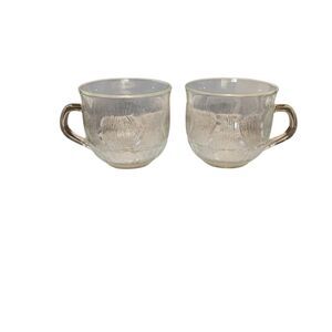 Set of 2 Arcoroc French Glass Punch Bowl Glasses Replacements